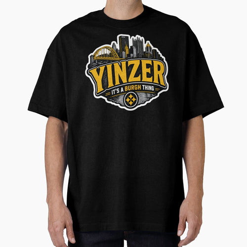 Pittsburgh Skyline Bridge Black Gold T-Shirt - Trendy Graphic Men Women - T-Shirt, Sweatshirt, Hoodie