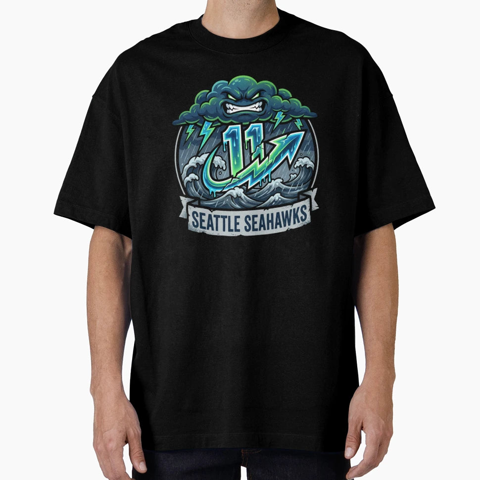 Seahawks 11 Fierce Electric Lightning T-Shirt - Graphic Print Unisex - T-Shirt, Sweatshirt, Hoodie