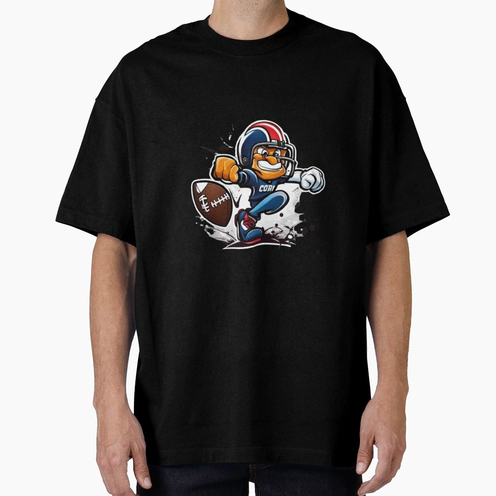 Football Cartoon Character T-Shirt - Casual Everyday Wear for Adults - T-Shirt, Sweatshirt, Hoodie