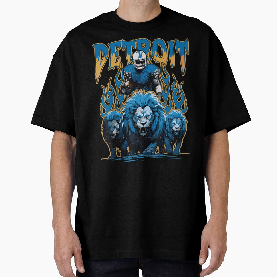 Football Detroit Lions T-Shirt - Custom Art Print for Adults - T-Shirt, Sweatshirt, Hoodie