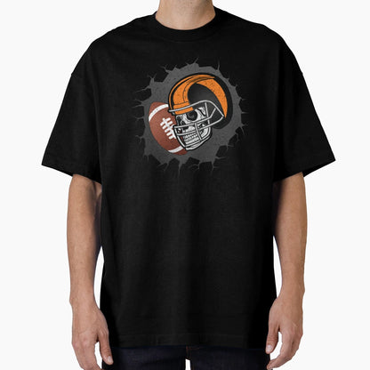 Halloween Fotball Skull American T-Shirt - Minimalist Print Men Women - T-Shirt, Sweatshirt, Hoodie