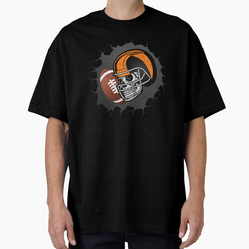 Halloween Fotball Skull American T-Shirt - Minimalist Print Men Women - T-Shirt, Sweatshirt, Hoodie