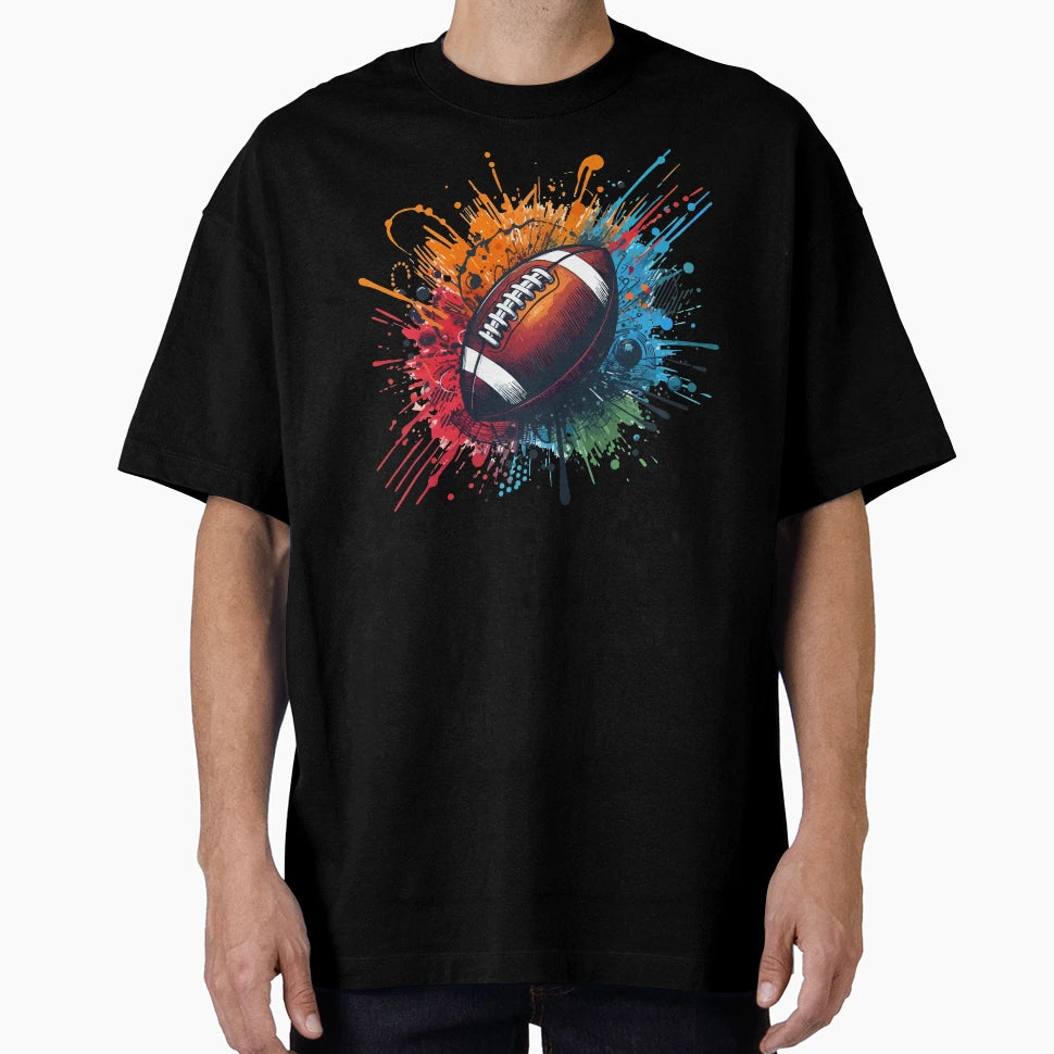 American Football Game Day Street Art Splash T-Shirt - Graphic Print Unisex - T-Shirt, Sweatshirt, Hoodie