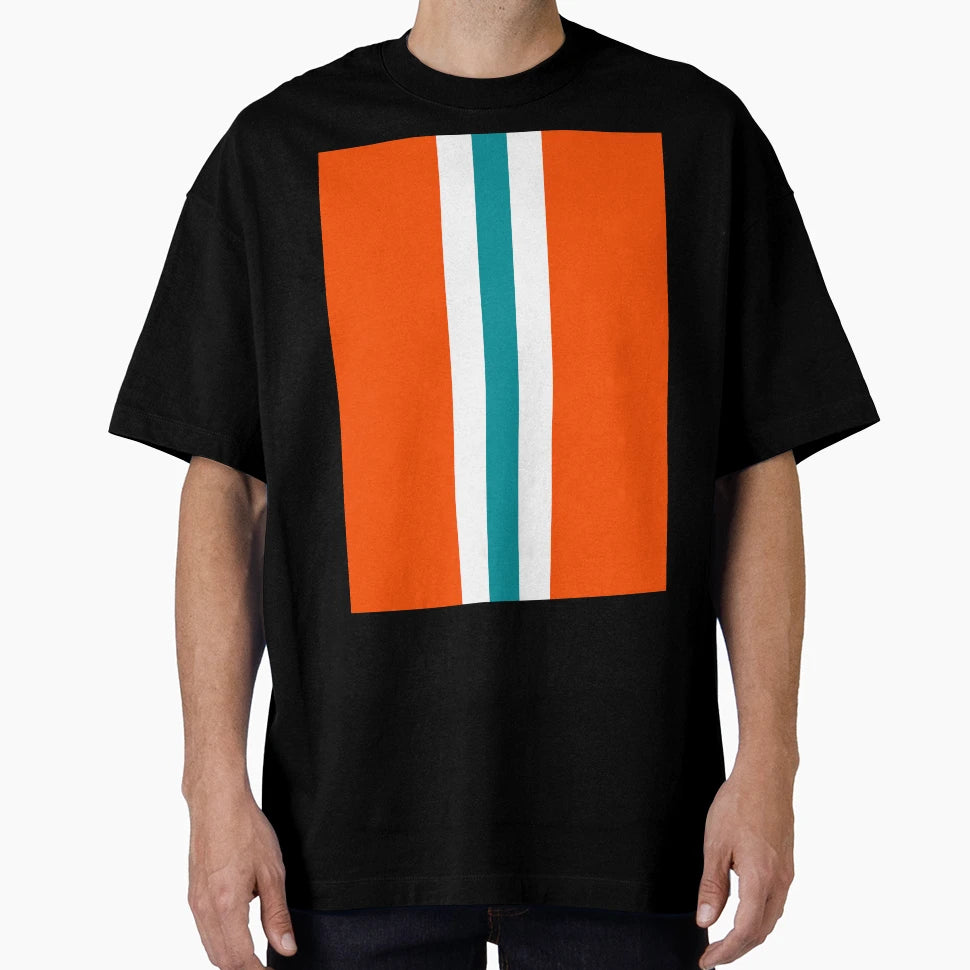American Football Stripes Miami Orange T-Shirt - Custom Art Print Unisex - T-Shirt, Sweatshirt, Hoodie