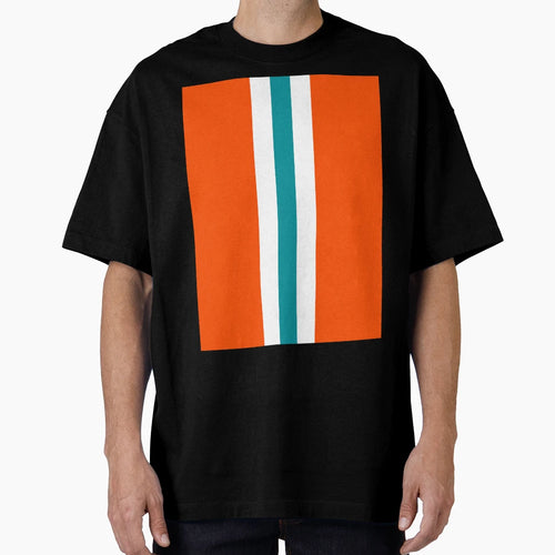 American Football Stripes Miami Orange T-Shirt - Custom Art Print Unisex - T-Shirt, Sweatshirt, Hoodie