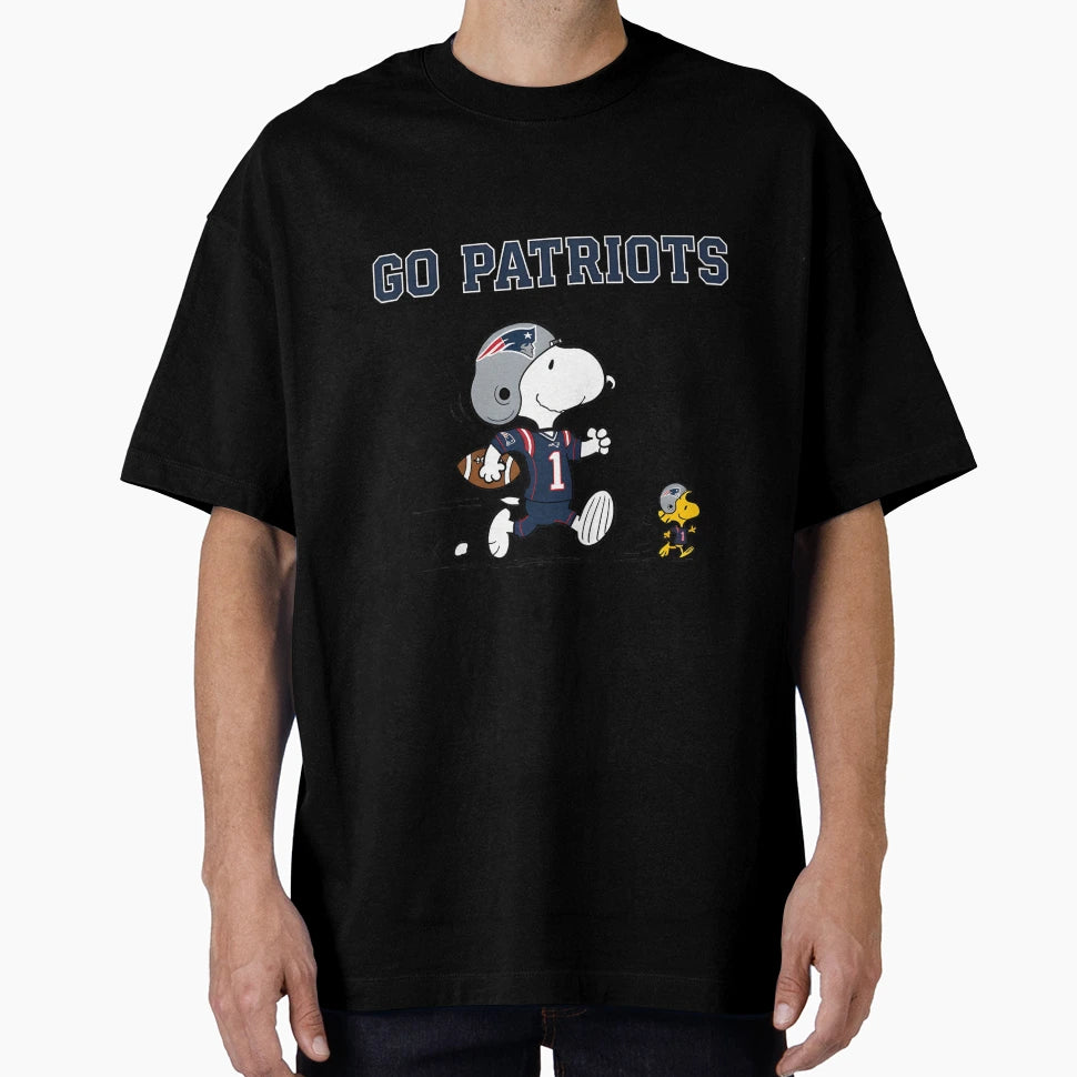 New England Patriots Snoopy Go Patriots T-Shirt - Trendy Graphic for Adults - T-Shirt, Sweatshirt, Hoodie