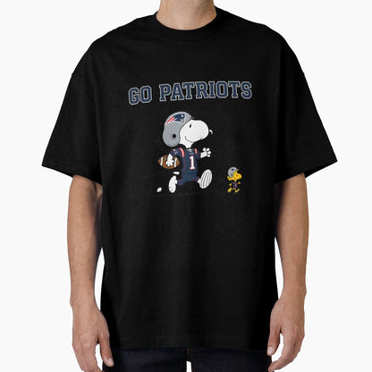 New England Patriots Snoopy Go Patriots T-Shirt - Trendy Graphic for Adults - T-Shirt, Sweatshirt, Hoodie