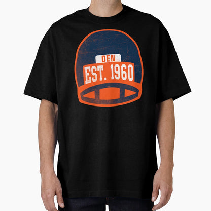 Denver Throwback Football Helmet T-Shirt - Fun Novelty Design Men Women - T-Shirt, Sweatshirt, Hoodie