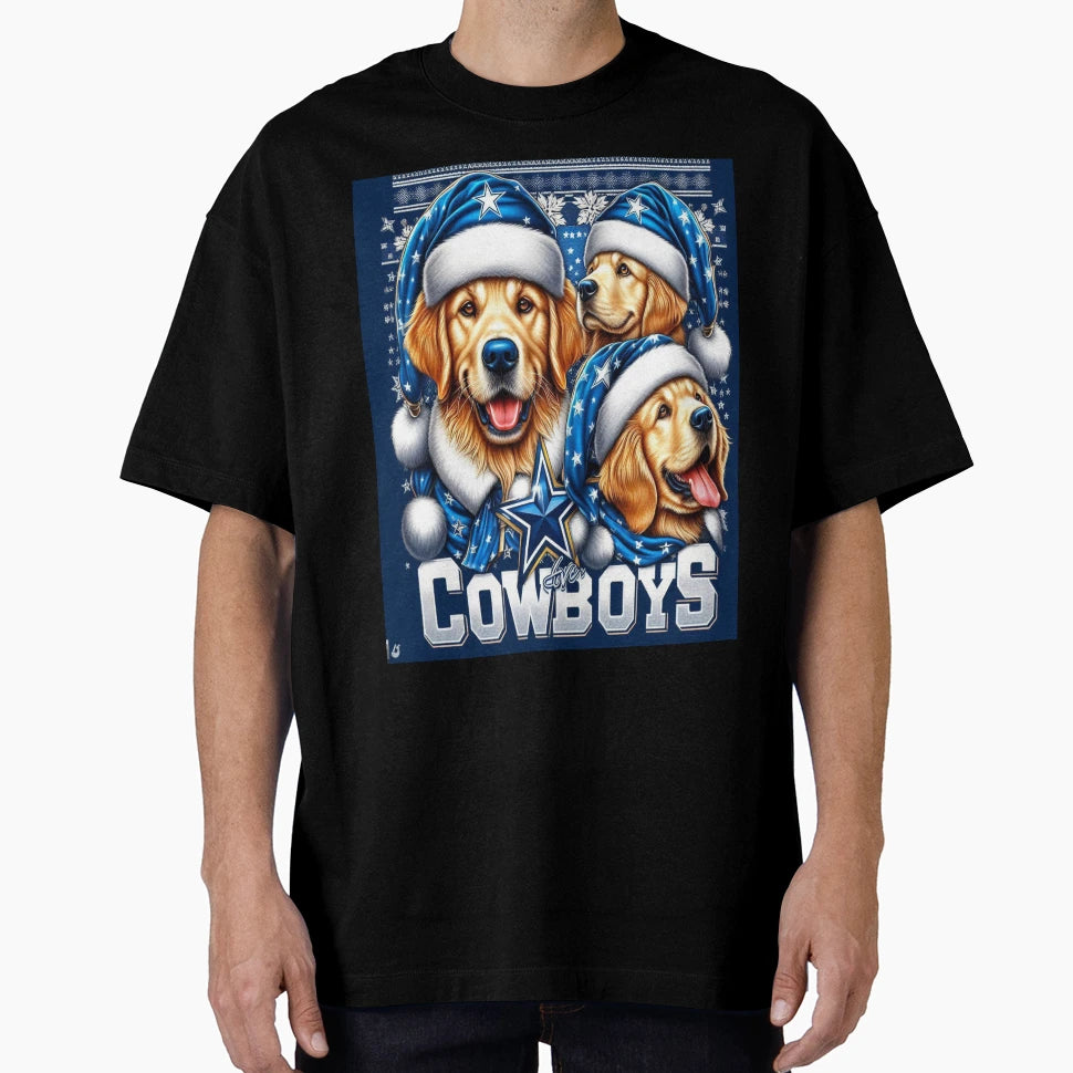 Cowboys Golden Retriever T-Shirt - Minimalist Print Men Women - T-Shirt, Sweatshirt, Hoodie