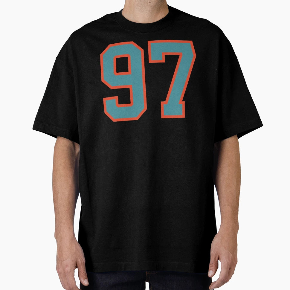 97 Number Aqua Orange Lucky Sports T-Shirt - Streetwear Style Men Women - T-Shirt, Sweatshirt, Hoodie
