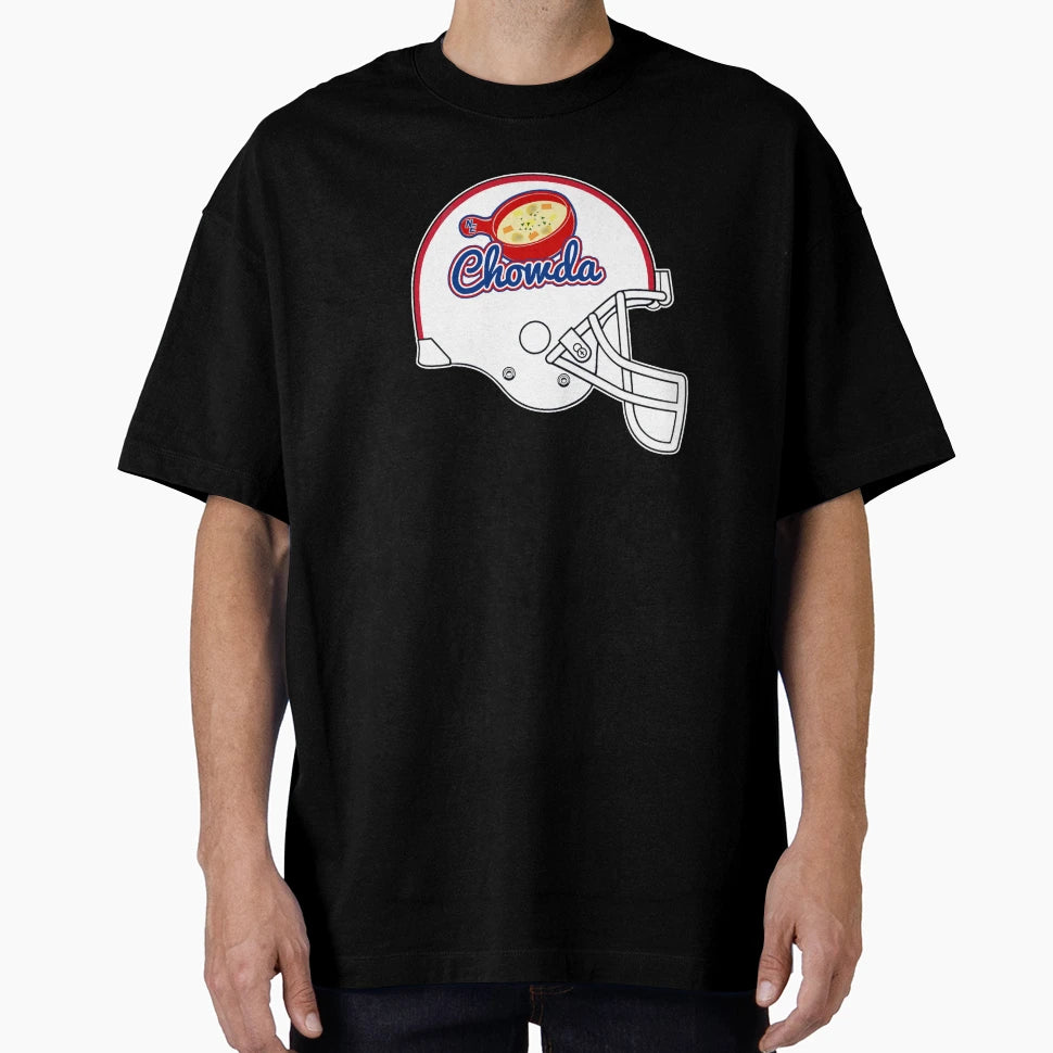 New England Clam Chowda Helmet T-Shirt - Minimalist Print Unisex - T-Shirt, Sweatshirt, Hoodie