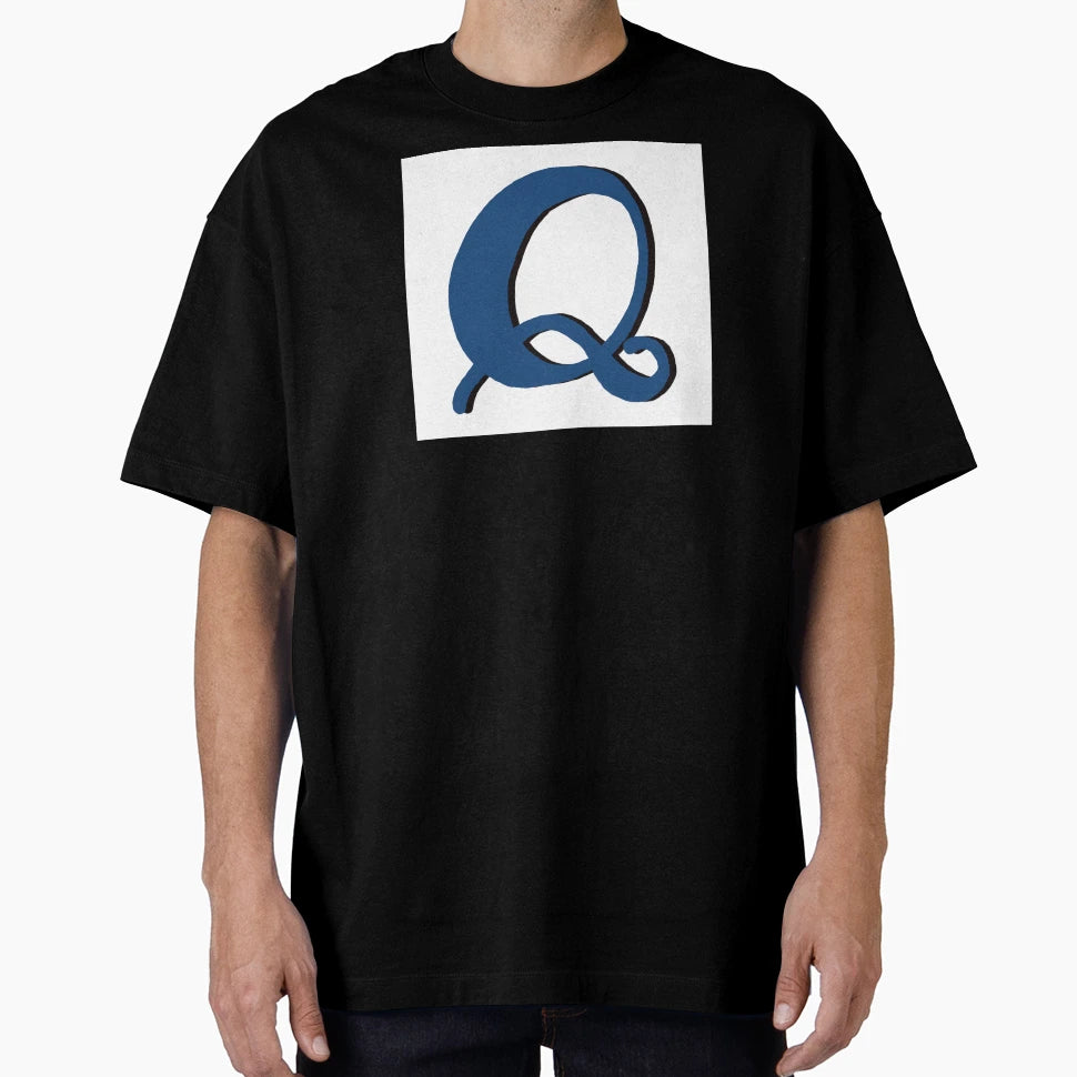 Letter Q Blue Initial Monogram T-Shirt - Aesthetic Graphic Men Women - T-Shirt, Sweatshirt, Hoodie