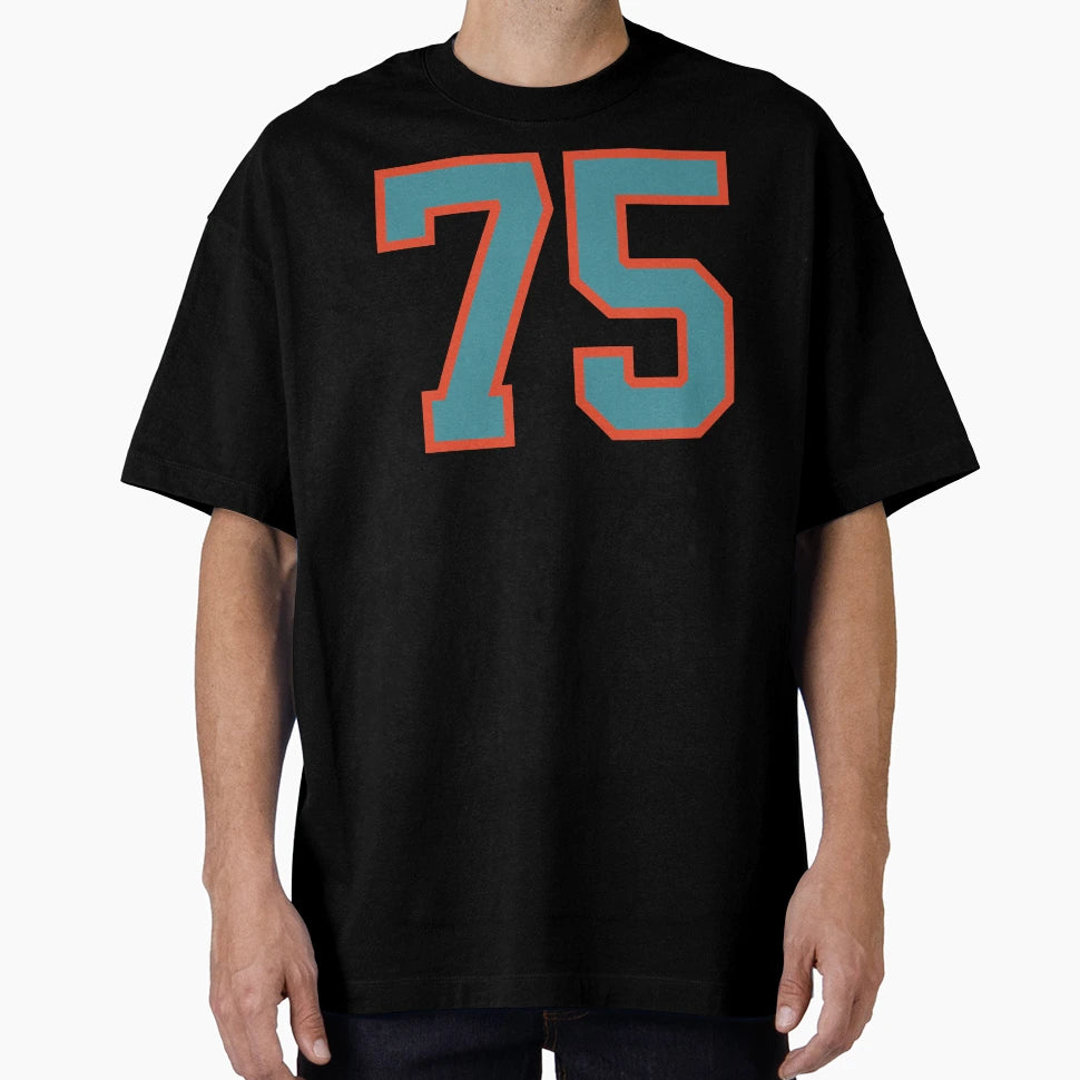 75 Number Aqua Orange Lucky Sports T-Shirt - Novelty Apparel for Adults - T-Shirt, Sweatshirt, Hoodie