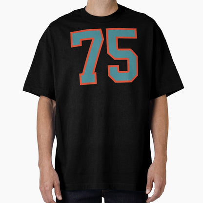 75 Number Aqua Orange Lucky Sports T-Shirt - Novelty Apparel for Adults - T-Shirt, Sweatshirt, Hoodie