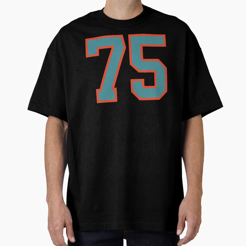 75 Number Aqua Orange Lucky Sports T-Shirt - Novelty Apparel for Adults - T-Shirt, Sweatshirt, Hoodie