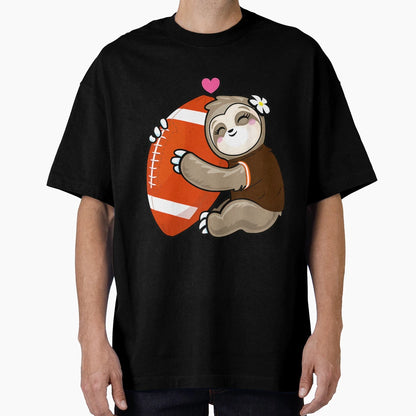 Football Sloth Love Cleveland Football T-Shirt - Unique Graphic for Adults - T-Shirt, Sweatshirt, Hoodie