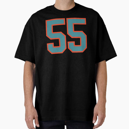 55 Number Aqua Orange Lucky Sports T-Shirt - Aesthetic Graphic Unisex - T-Shirt, Sweatshirt, Hoodie