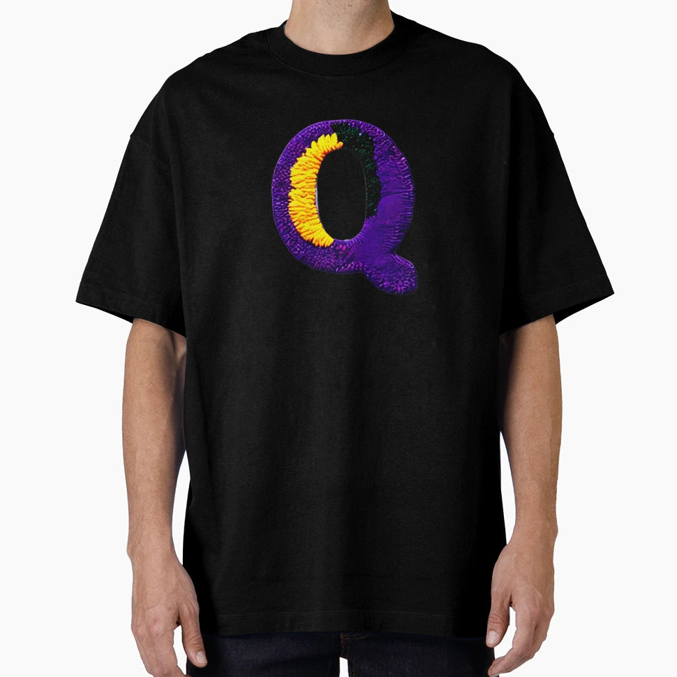Letter Q Monogram Typography Collage Abc T-Shirt - Trendy Graphic Unisex - T-Shirt, Sweatshirt, Hoodie