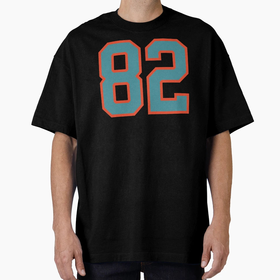 82 Number Aqua Orange Lucky Sports Eighty T-Shirt - Unique Graphic Unisex - T-Shirt, Sweatshirt, Hoodie