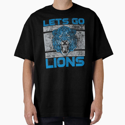 Lets Go Lions Washed And Worn T-Shirt - Streetwear Style Unisex - T-Shirt, Sweatshirt, Hoodie