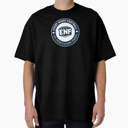 Every Night Football Circular Slogan Navy T-Shirt - Graphic Print Unisex - T-Shirt, Sweatshirt, Hoodie