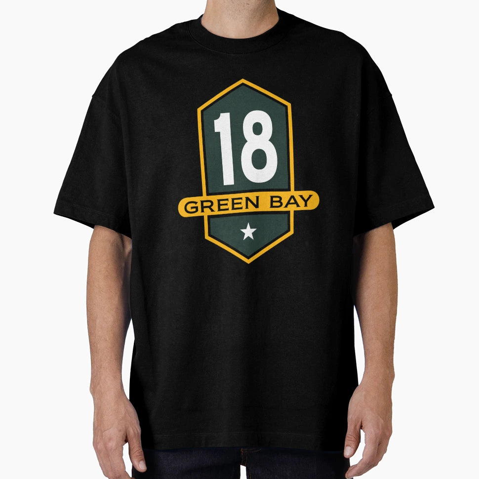 Green Bay 18 Emblem T-Shirt - Fun Novelty Design Unisex - T-Shirt, Sweatshirt, Hoodie