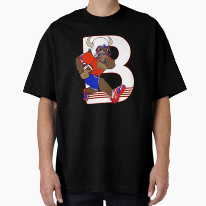 Cartoon Buffalo Football Character T-Shirt - Novelty Apparel Unisex - T-Shirt, Sweatshirt, Hoodie