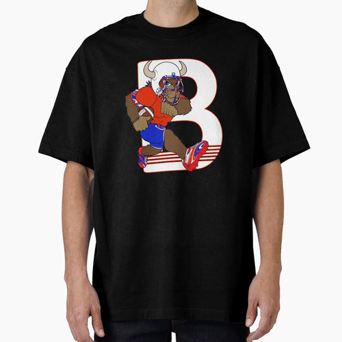 Cartoon Buffalo Football Character T-Shirt - Novelty Apparel Unisex - T-Shirt, Sweatshirt, Hoodie