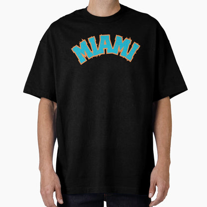 Miami Teal Orange White Sports T-Shirt - Custom Art Print for Adults - T-Shirt, Sweatshirt, Hoodie