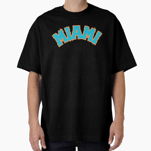 Miami Teal Orange White Sports T-Shirt - Custom Art Print for Adults - T-Shirt, Sweatshirt, Hoodie