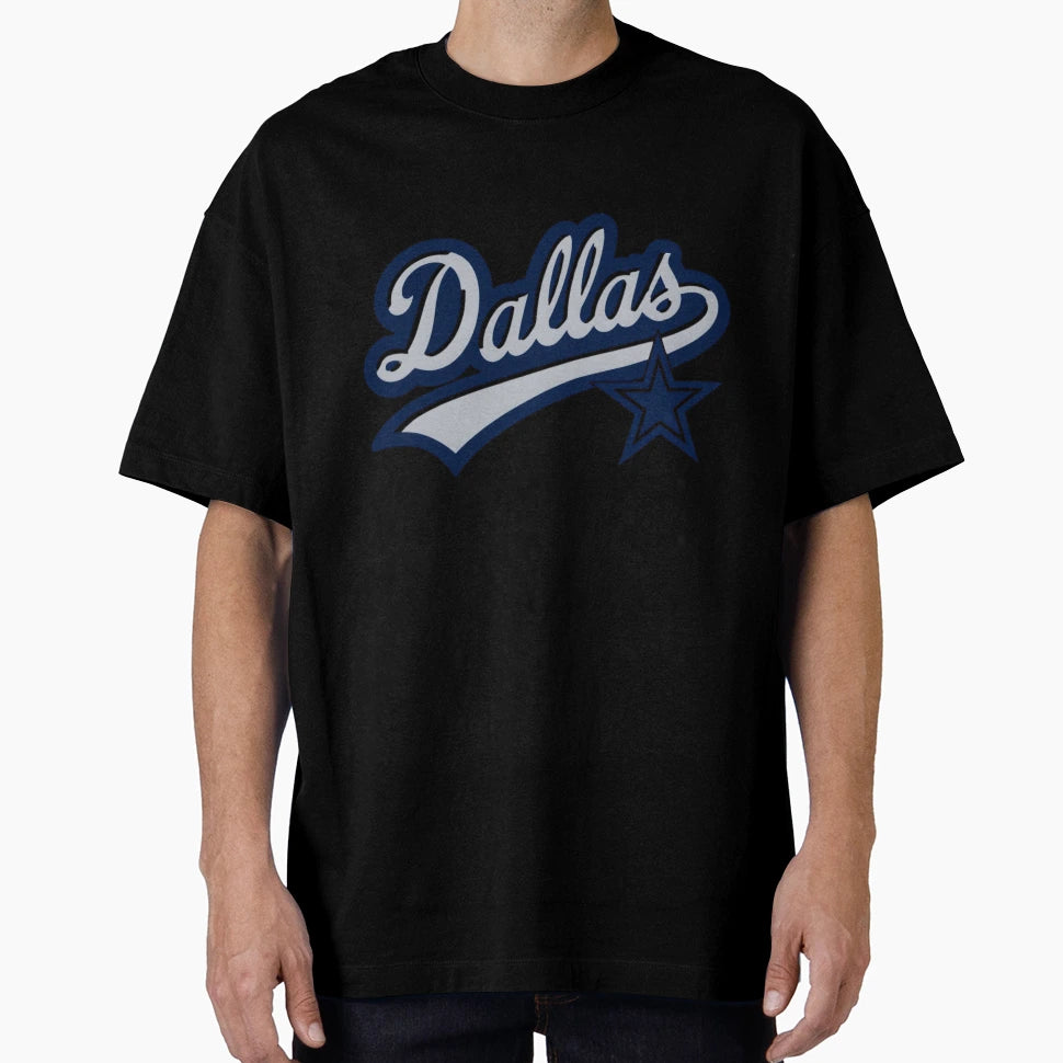 Dallas Script Logo Star T-Shirt - Minimalist Print Unisex - T-Shirt, Sweatshirt, Hoodie
