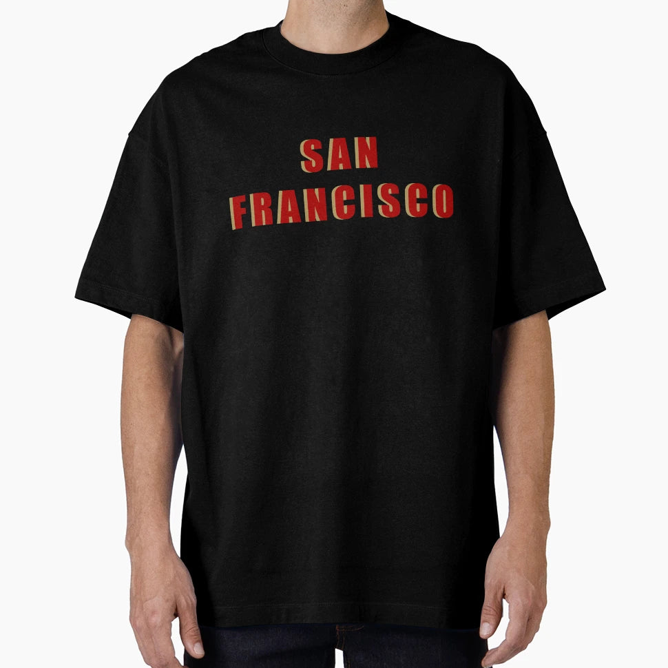 San Francisco Red And Gold Block Letters T-Shirt - Unique Graphic Men Women - T-Shirt, Sweatshirt, Hoodie