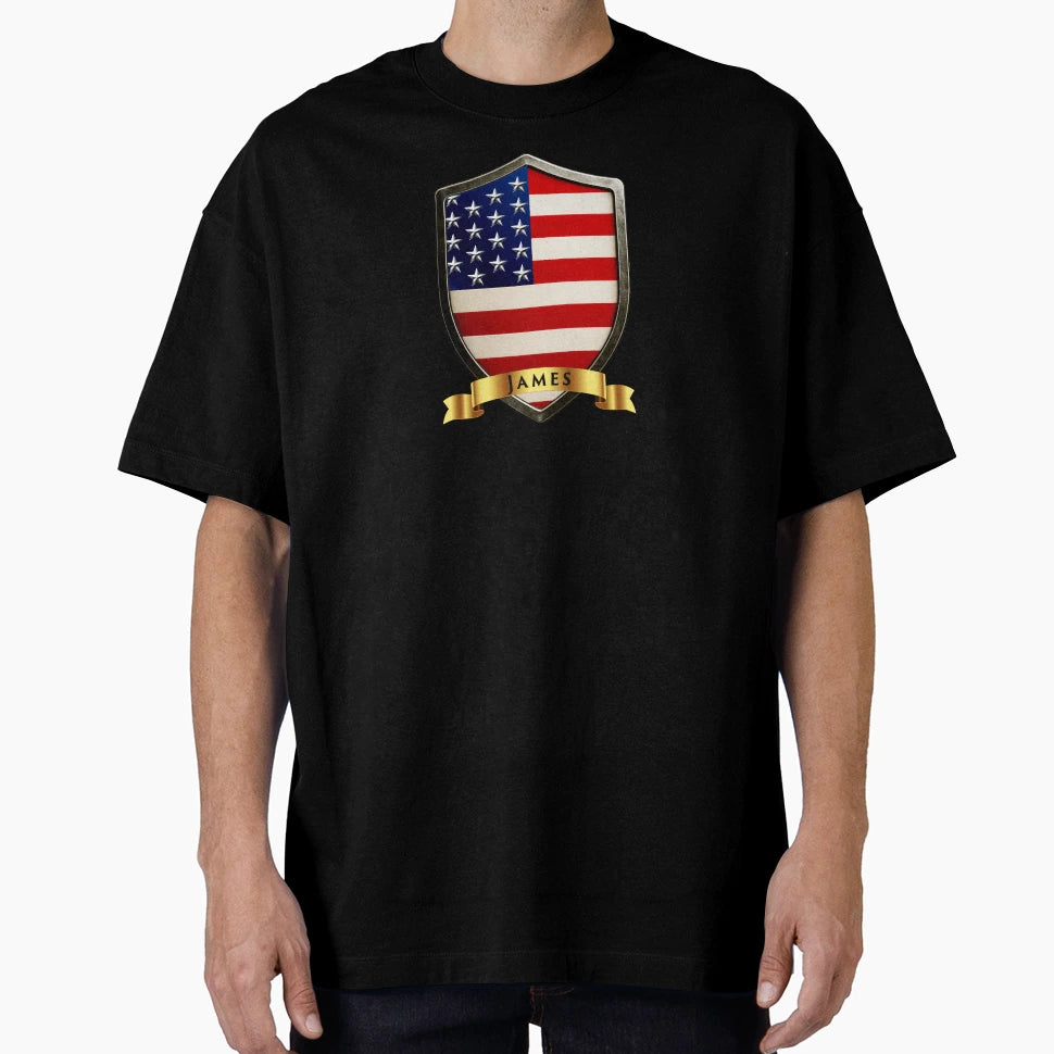 James Family Usa Shield Stars T-Shirt - Aesthetic Graphic for Adults - T-Shirt, Sweatshirt, Hoodie