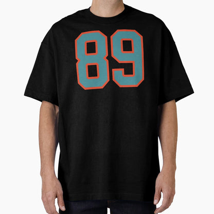 89 Number Aqua Orange Lucky Sports T-Shirt - Minimalist Print for Adults - T-Shirt, Sweatshirt, Hoodie
