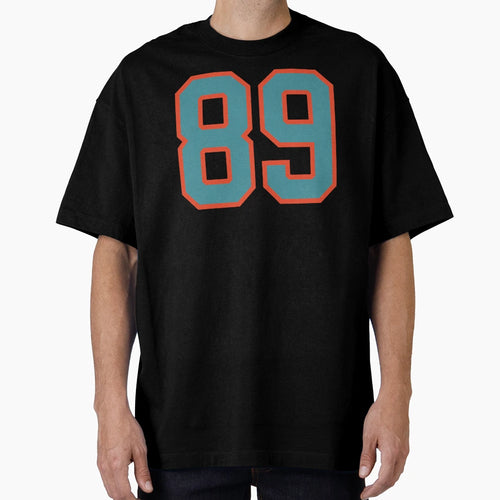 89 Number Aqua Orange Lucky Sports T-Shirt - Minimalist Print for Adults - T-Shirt, Sweatshirt, Hoodie