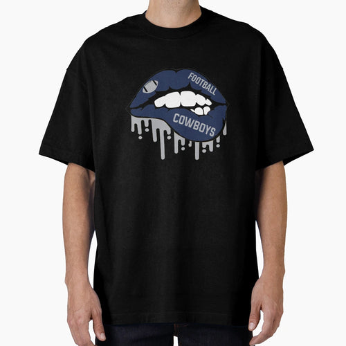 Dallas Football Lips T-Shirt - Minimalist Print Men Women - T-Shirt, Sweatshirt, Hoodie