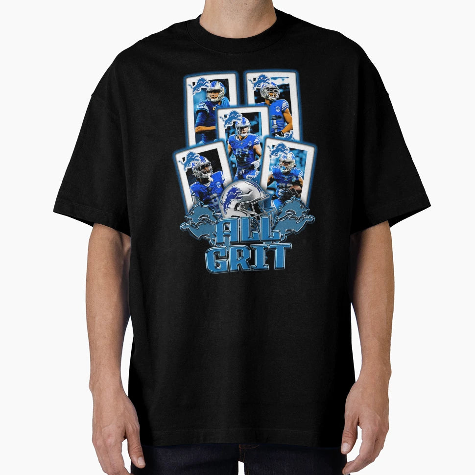 Detroit Team All Grit T-Shirt - Trendy Graphic Men Women - T-Shirt, Sweatshirt, Hoodie