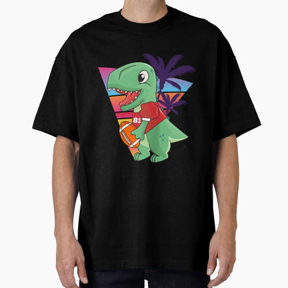 Dinosaur Playing American Football T-Shirt - Trendy Graphic for Adults - T-Shirt, Sweatshirt, Hoodie