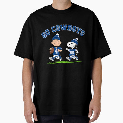 Go Cowboys Snoopy And Charlie Brown T-Shirt - Novelty Apparel for Adults - T-Shirt, Sweatshirt, Hoodie