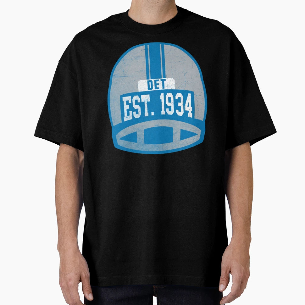 Detroit Throwback Football Helmet T-Shirt - Novelty Apparel Unisex - T-Shirt, Sweatshirt, Hoodie