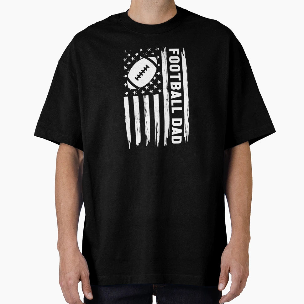 Football Dad American Flag T-Shirt - Trendy Graphic Unisex - T-Shirt, Sweatshirt, Hoodie