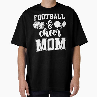 Football And Cheer Mom T-Shirt - Aesthetic Graphic Unisex - T-Shirt, Sweatshirt, Hoodie