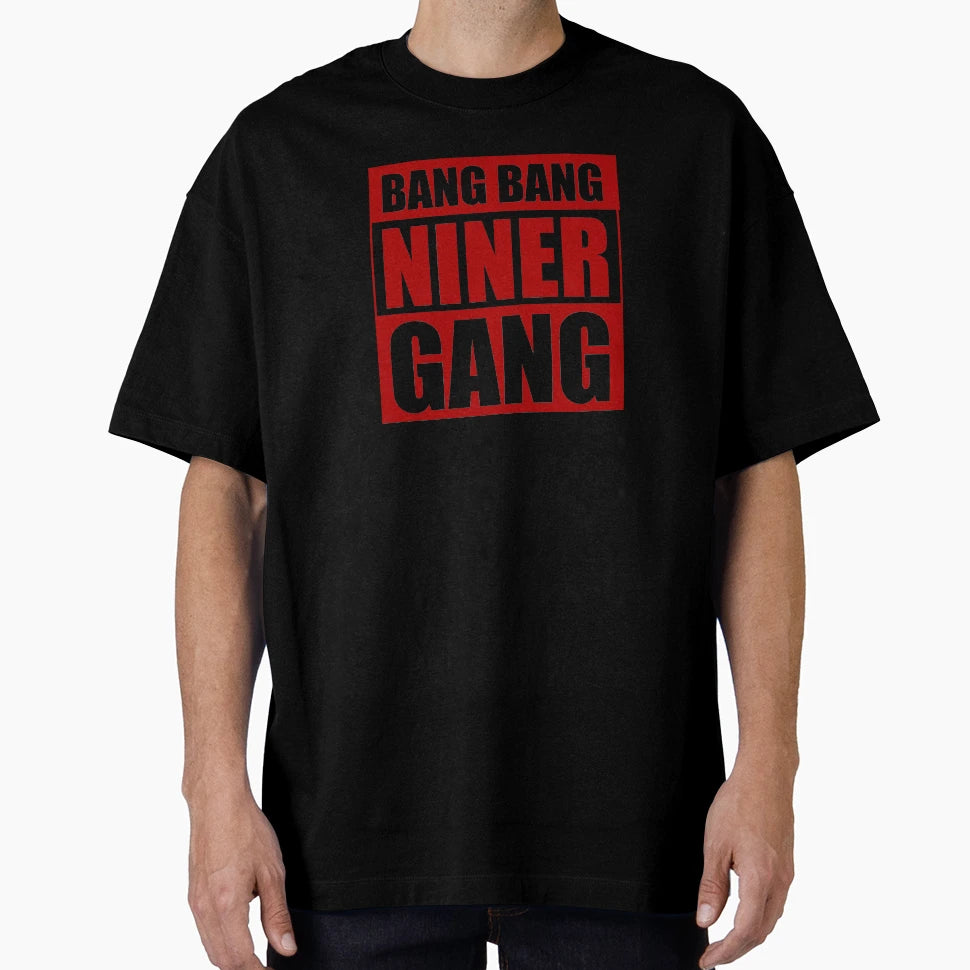 Bang Bang Niner Gang Red 49Ers T-Shirt - Minimalist Print for Adults - T-Shirt, Sweatshirt, Hoodie