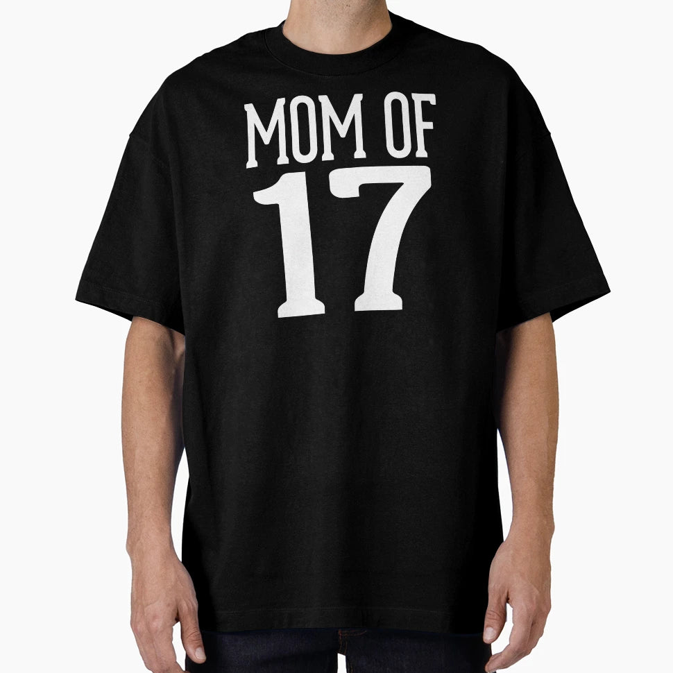 Mom 17 Jersey Number Spirit Wear T-Shirt - Casual Everyday Wear for Adults - T-Shirt, Sweatshirt, Hoodie