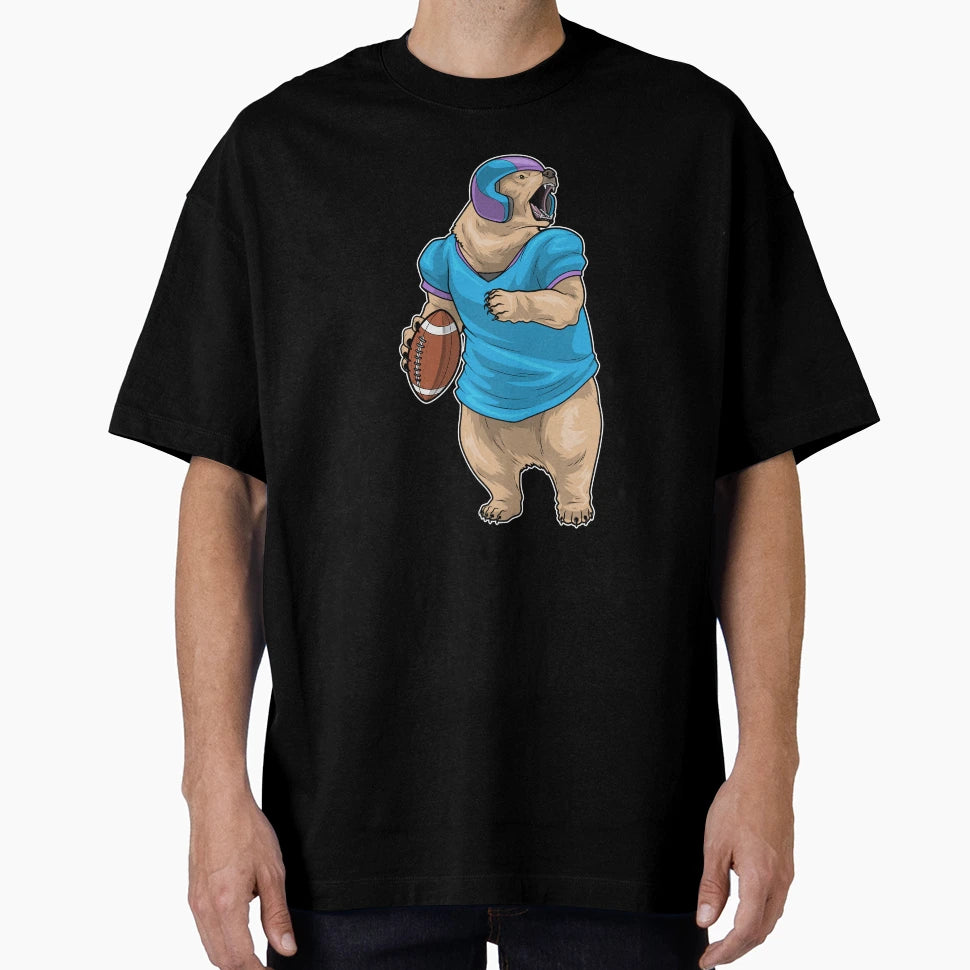 Bear American Football Helmet T-Shirt - Graphic Print for Adults - T-Shirt, Sweatshirt, Hoodie