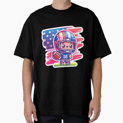 American Football Cartoon T-Shirt - Custom Art Print Men Women - T-Shirt, Sweatshirt, Hoodie