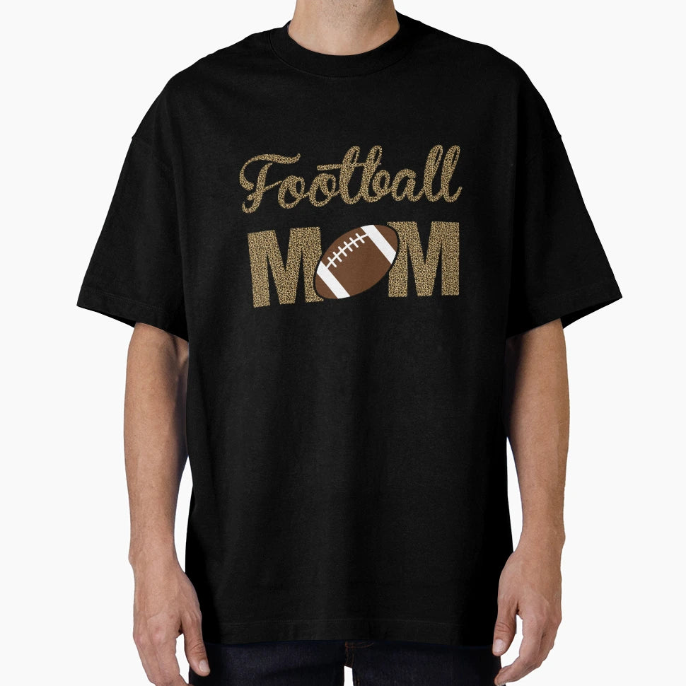 Leopard Football Mom T-Shirt - Fun Novelty Design Men Women - T-Shirt, Sweatshirt, Hoodie