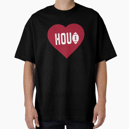 I Love Houston Football Heart Hou T-Shirt - Unique Graphic for Adults - T-Shirt, Sweatshirt, Hoodie