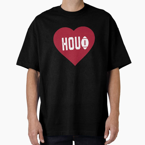 I Love Houston Football Heart Hou T-Shirt - Unique Graphic for Adults - T-Shirt, Sweatshirt, Hoodie