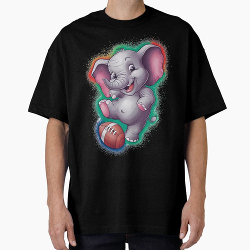 Elephant Playing Football T-Shirt - Graphic Print Unisex - T-Shirt, Sweatshirt, Hoodie